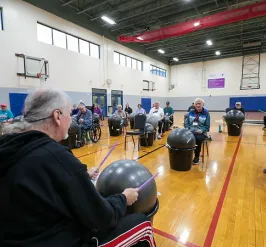 Person teaching class at gym